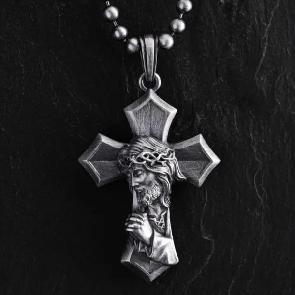 Crucifixion Prayer Necklace Madonna Prayer S925K Silver Necklace