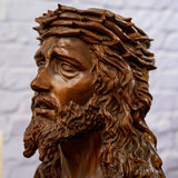 Boxwood Jesus Crown with Thorns Half-Length Desktop Ornament
