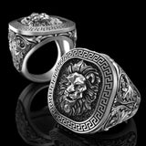 Men's Lion Stamp Ring