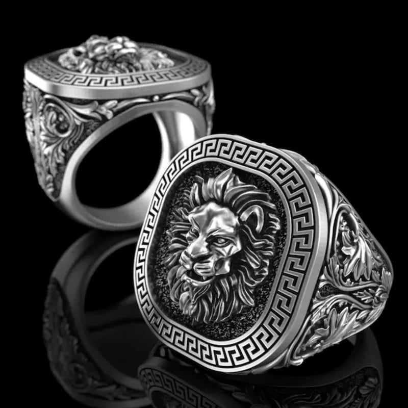 Men's Lion Stamp Ring