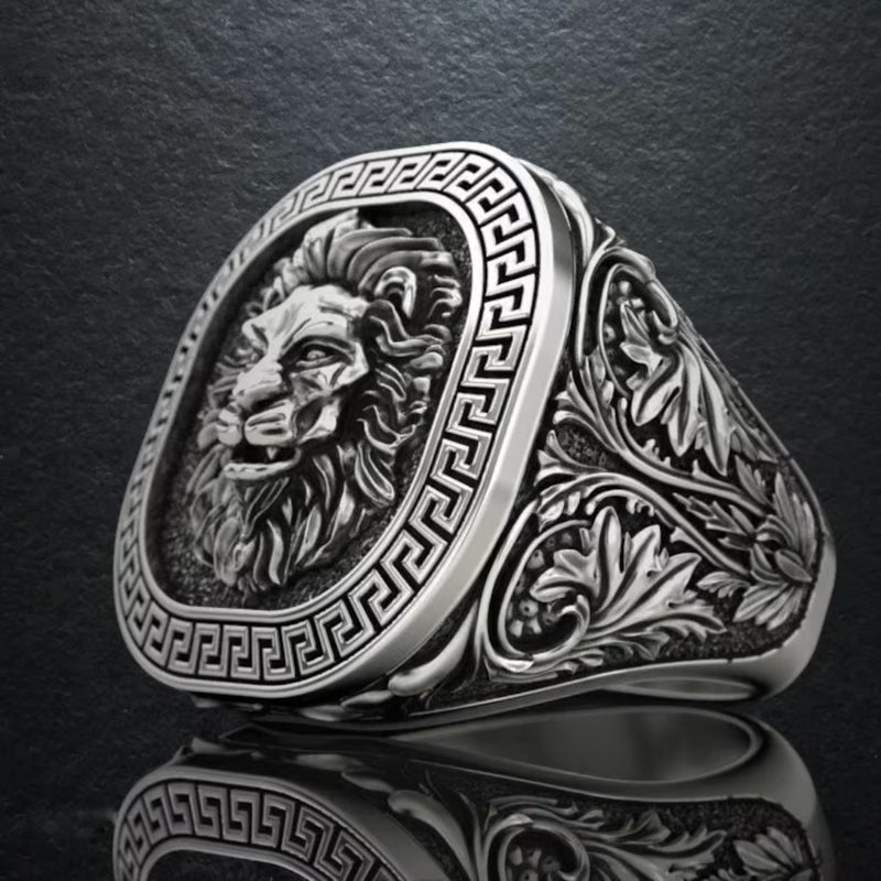 Men's Lion Stamp Ring