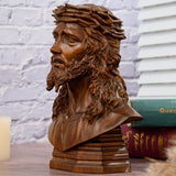 Boxwood Jesus Crown with Thorns Half-Length Desktop Ornament