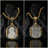 Handmade S925K Silver Madonna Holding Child Necklace