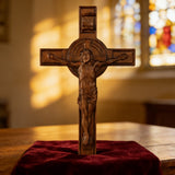 Bgcopper INRI Wood Carving Crucifix