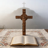 Bgcopper INRI Wood Carving Crucifix