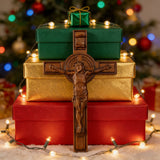 Bgcopper INRI Wood Carving Crucifix