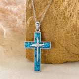 Turquoise Nails Cross Necklace – Redemption in Vibrant Blue