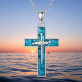 Turquoise Nails Cross Necklace – Redemption in Vibrant Blue