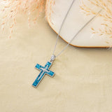 Turquoise Nails Cross Necklace – Redemption in Vibrant Blue