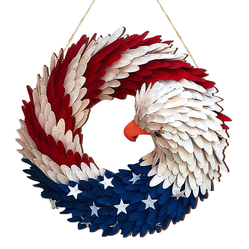 🌟 Patriotic Eagle Wooden Wreath | 4th of July Decor for Christian Homes