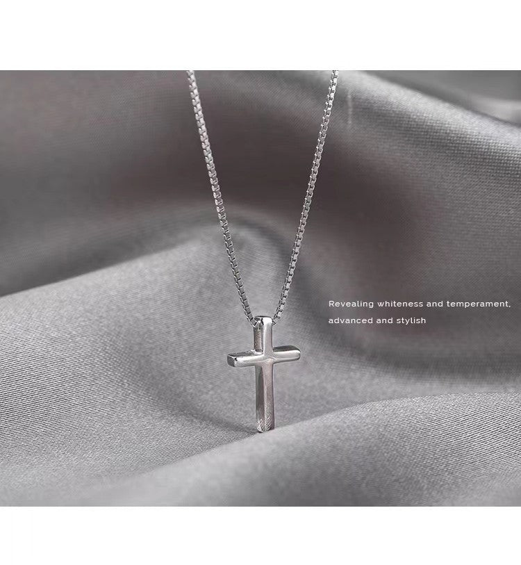 s925 sterling silver cross necklace Fashionable and versatile pendant