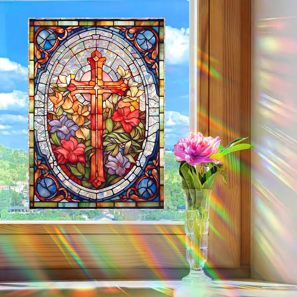 🌟 Stained Glass Cross Window Art: Where Faith Meets Light – BGCOPPER