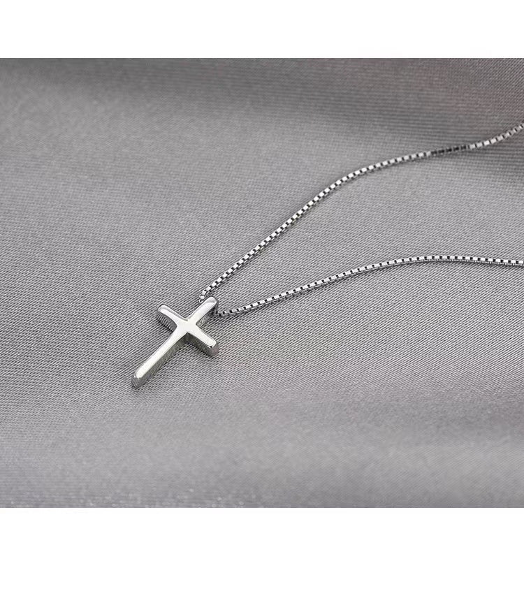 s925 sterling silver cross necklace Fashionable and versatile pendant
