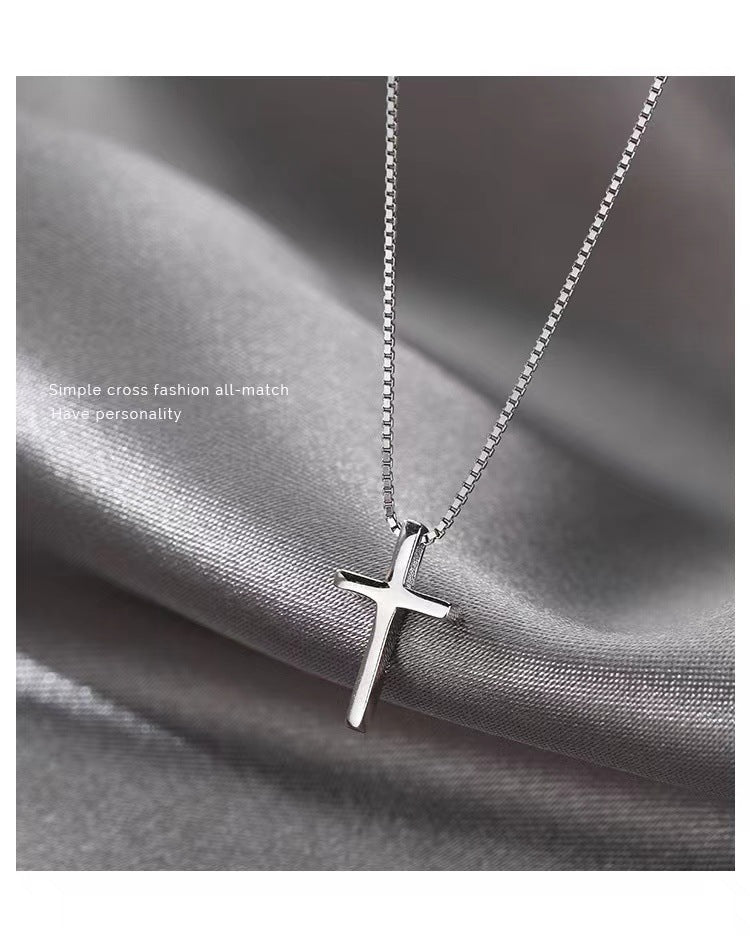 s925 sterling silver cross necklace Fashionable and versatile pendant