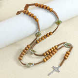 Handwoven Wooden Rosary Necklace – A Timeless Prayer in Every Bead