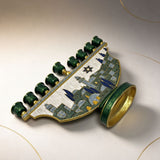 Jerusalem Skyline Hanukkah Menorah – Cloisonné Enamel Judaica Candle Holder