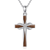 Vintage Wood Grain Cross Necklace – Timeless Faith & Modern Craft