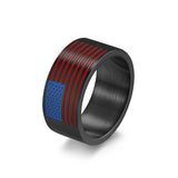 Patriotic American Flag Enamel Titanium Steel Ring