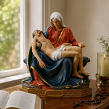 Resin Pietà Statue – Virgin Mary Holding Jesus Christian Home Decor