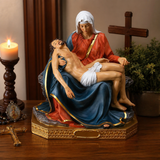 Resin Pietà Statue – Virgin Mary Holding Jesus Christian Home Decor