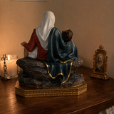 Resin Pietà Statue – Virgin Mary Holding Jesus Christian Home Decor