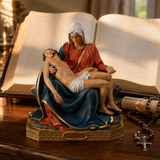 Resin Pietà Statue – Virgin Mary Holding Jesus Christian Home Decor