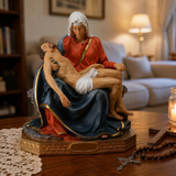 Resin Pietà Statue – Virgin Mary Holding Jesus Christian Home Decor