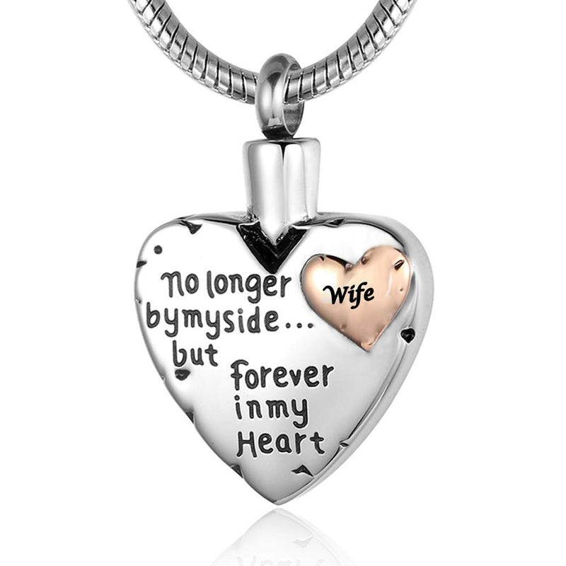No Longer By My Side Forever in My Heart Urn Pendant Necklace for Ashes
