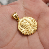 Virgin Mary Coin Necklace, 316L Titanium Steel Vintage Medal Pendant