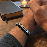 Two‑Layer Braided Leather Cross Bracelet