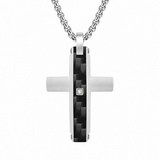 Modern Carbon Fiber Cross Necklace – A Bold Symbol of Faith & Strength
