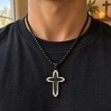 Radiant Starburst Cross Necklace – Modern Christian Faith Pendant