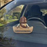 Handcrafted Jesus Car Display Number Plate Ornament, Made from Walnut and Beech Wood