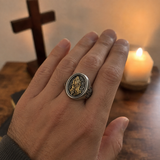 925K Sterling Silver Praying Hands Ring - Christian Symbol of Faith and Devotion