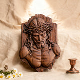 Bgcopper October Release | Beech Wood Sculpture of Jesus with Crown of Thorns — A Reminder of Love for Christmas