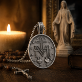 Pure Tin Miraculous Medal Virgin Mary Necklace