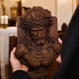Jesus Crown of Thorns Beechwood Sculpture