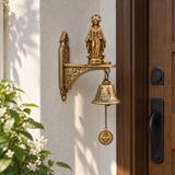Our Lady of Grace Wall Bell – Antique Gold Marian Door Blessing Decor