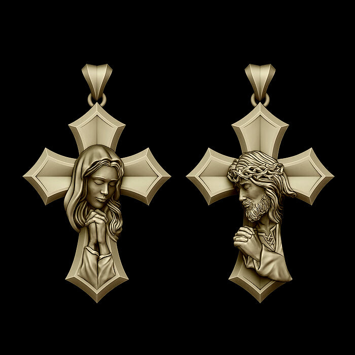Crucifixion Prayer Necklace Madonna Prayer S925K Silver Necklace
