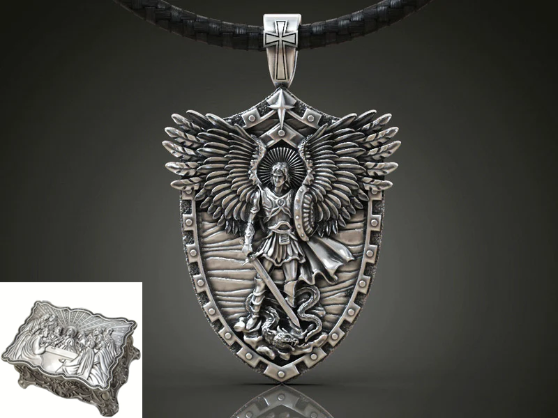 Archangel Michael Necklace - Gives us the strength and Archangel Michael Necklace - Gives us the strength and