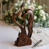 Hand-Carved Christian Love Sculpture – Wooden Couple Statue for Wedding & Anniversary Gift