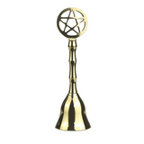 Pentagram Brass Hand Bells Metal Altar Bells Ceremonial Ornament Restaurant Bells Call Reminder Bells