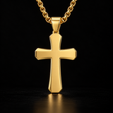 Christian Cross Necklace – Solid Rosewood & Titanium Steel Faith Pendant