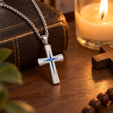 Starburst Cross Necklace – Silver Christian Pendant