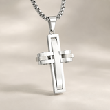 3D Interlocking Stainless Steel Cross Necklace