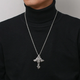 Rose Cross Iced Out Pendant Necklace – Divine Love & Eternal Devotion