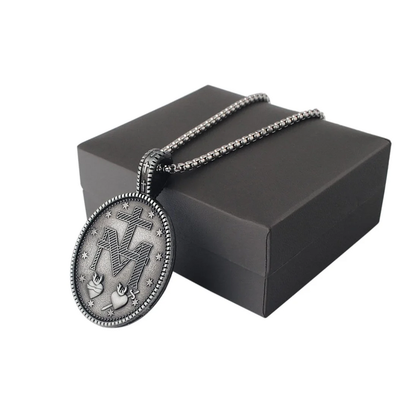 Virgin Mary Miraculous Medal Zinc Alloy Necklace