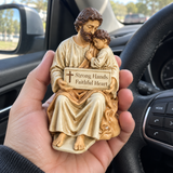 Saint Joseph & Child Jesus Resin Figurine – Strong Hands, Faithful Heart Christian Home Decor
