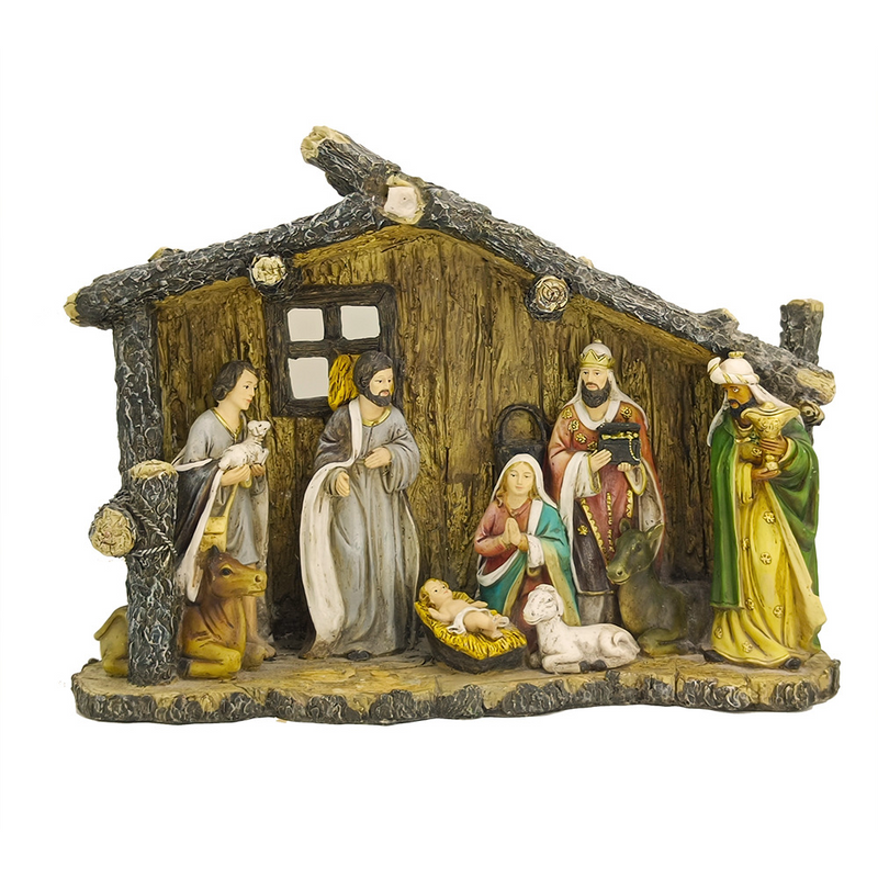 Manger Nativity Scene Resin Ornament