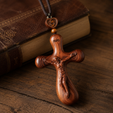 Bgcopper Rosewood Crucifix of Jesus' Passion (Necklace & Car Charm Options)